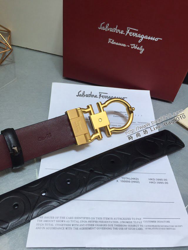 菲拉格慕男士皮帶 Ferragamo雙面牛皮腰帶  jjp2168